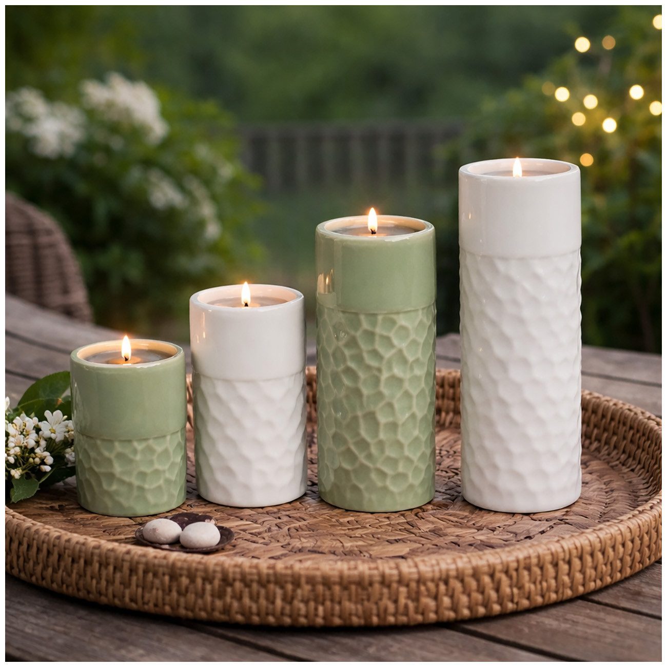 HTI-Living Teelichthalter Teelichthalter Porzellan 4er Set (Set, 4 St., 4er günstig online kaufen