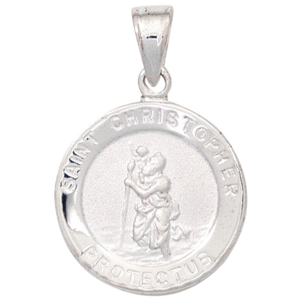 Kettenanhänger Amulett Christopherus aus 925 Silber matt, Kinder