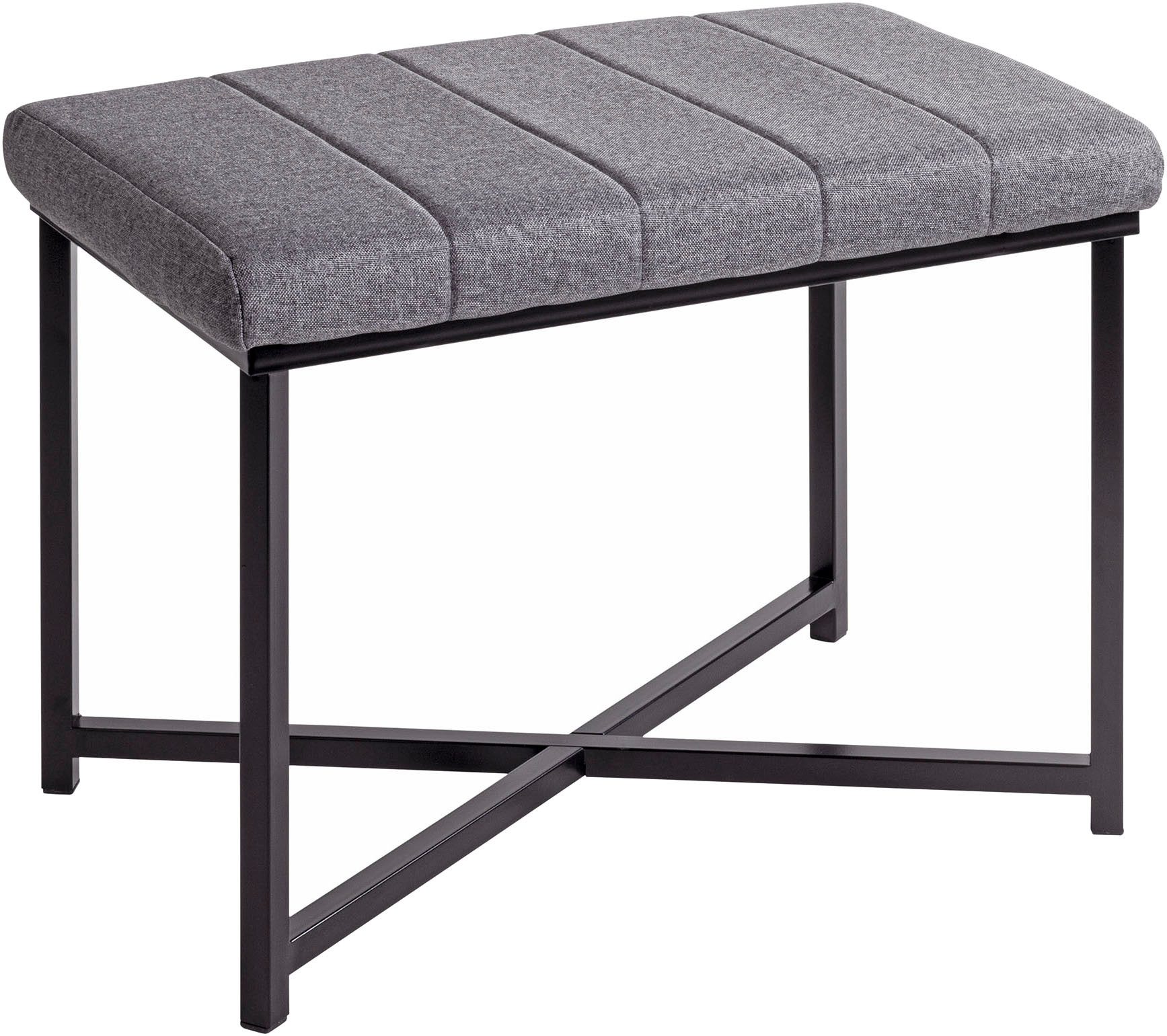 HAKU Hockerbank Flurbank, Garderobenbank, Sitzbank (1 St), rechteckig - aus Metall Schwarz - B/T/H 59/39/46 cm