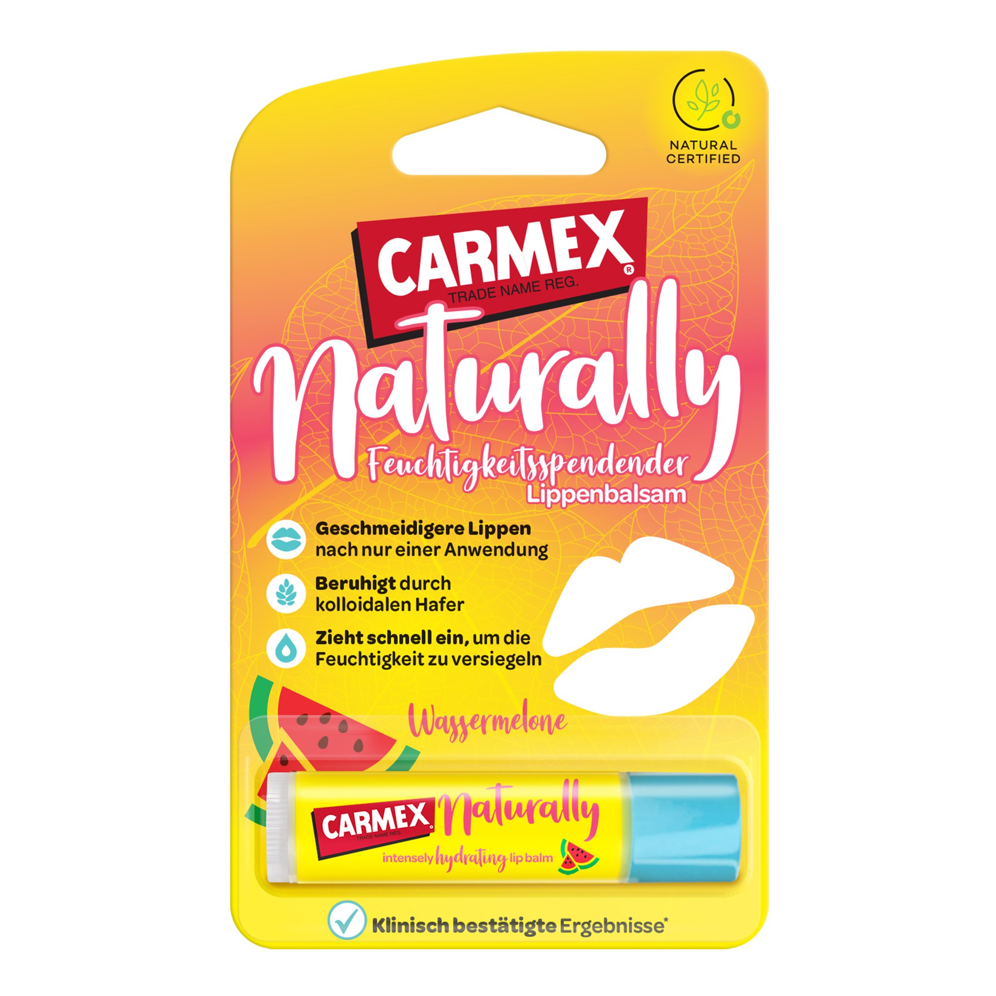 Carmex Lippenpflegestift Carmex Naturally Lippenpflegestift Wassermelone 4,25 g