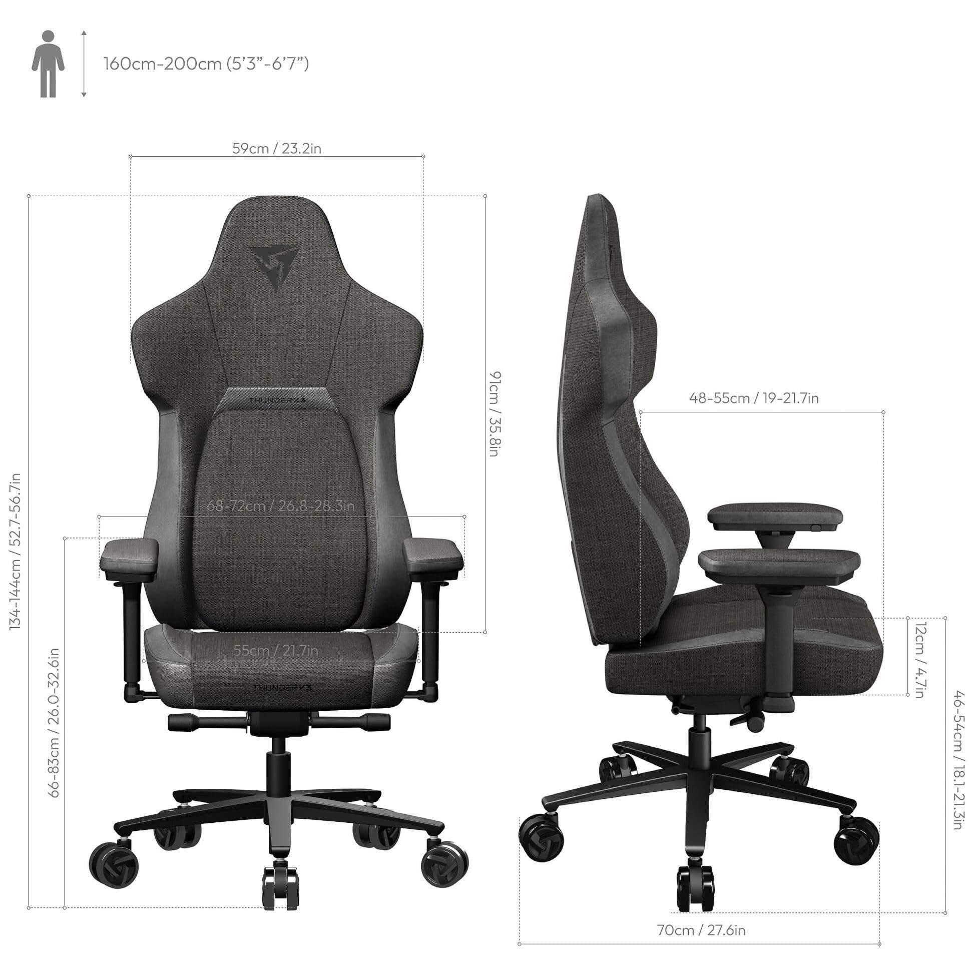 ThunderX3 Gaming-Stuhl ThunderX3 CORE Loft Ergonomischer Gaming Stuhl - dun günstig online kaufen