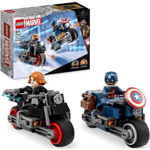 LEGO® Konstruktionsspielsteine Black Widows & Captain Americas Motorräder (76260), LEGO® Marvel, (130 St), Made in Europe