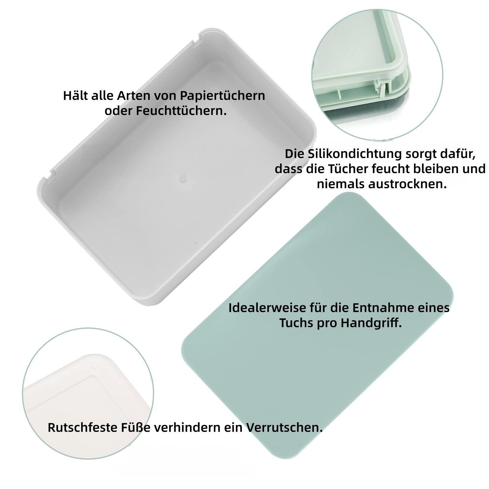 FOUORTUNATE-BEE Feuchttücherbox 2er-Set Feuchttuch- und Taschentuchspender mit Deckel (2 St), Praktische Aufbewahrungsboxen für Zuhause und Büro
