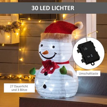 Outsunny LED-Lichterkette Weihnachts-LED-Licht, Weihnachtsdekoration mit LED-Lichter,Grün+Rot+Weiß, Ø30 x 51 cm