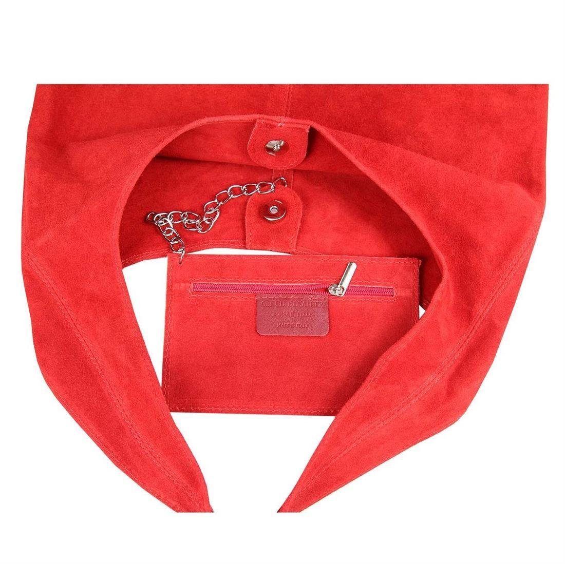 ITALYSHOP24 Schultertasche Made in Italy Damen Leder Wildleder Tasche Umhängetasche Beuteltasche, Premium Business Echtleder Shopper Bag leicht groß klassisch geräumig