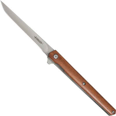 Haller Messer Taschenmesser schlankes Schließmesser Sandelholz Lederscheide