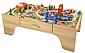 Coemo Spielzeugeisenbahn-Set, Spur Klein, Set: Spieltisch Paul und 100 tlg. Holzeisenbahn, Bild 1