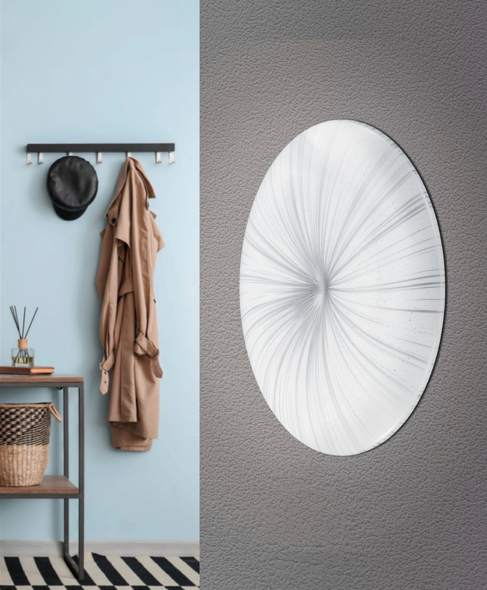 EGLO Deckenleuchte NIEVES Deckenlampe, Kristalleffekt, weiß, silber, Kunsts günstig online kaufen