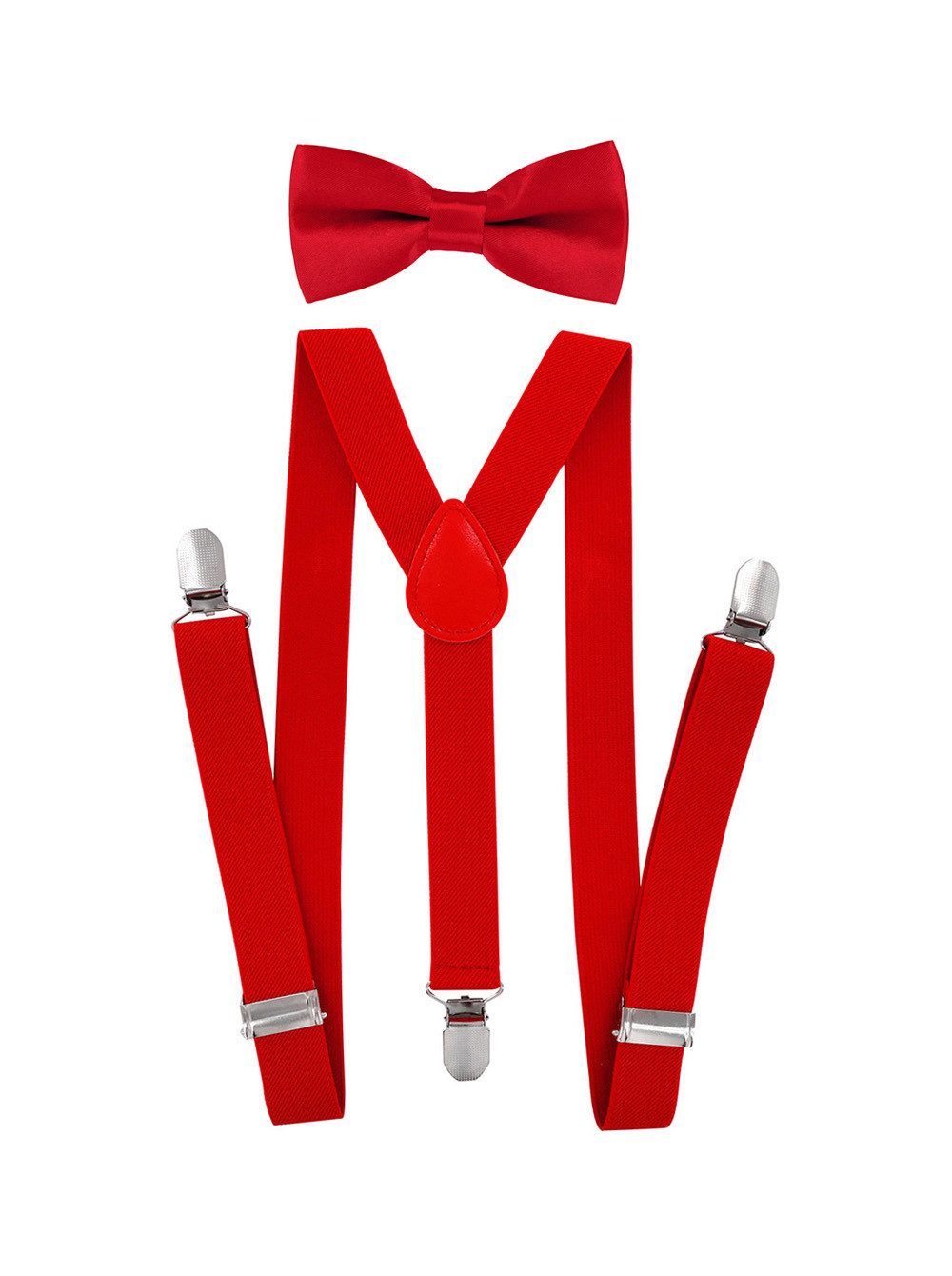 axy Hosenträger Kinder Jungen Hosenträger und Fliege set für Kinder 7-12 Jahren (2-St., 2er Set) Hosenträger mit farblich passender Fliege, verstellbar und elastisch