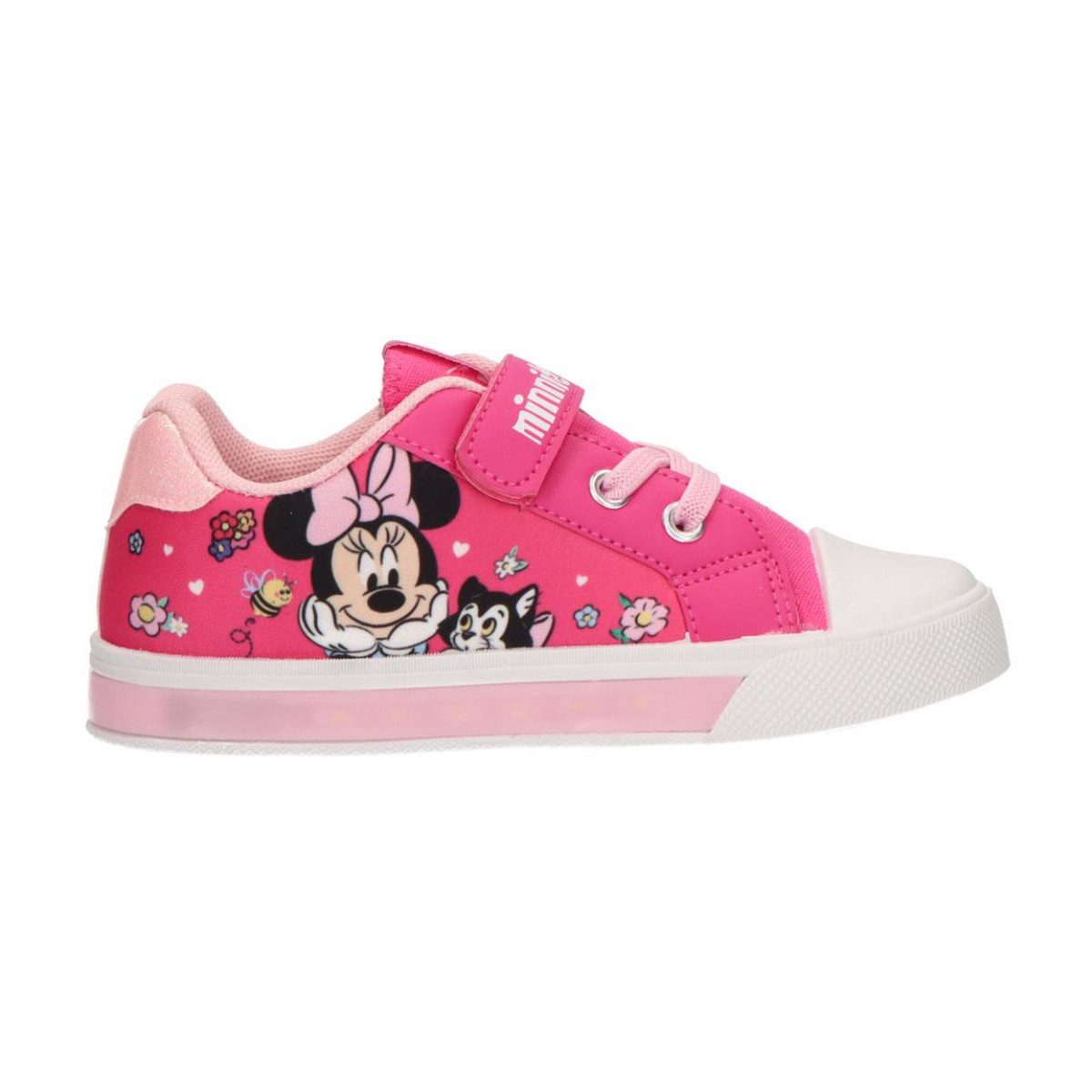 Disney Minnie Mouse Kinder mit Lichteffekt und PVC Sohle für Alltag und Schule Sneaker (Packung) wasserdicht