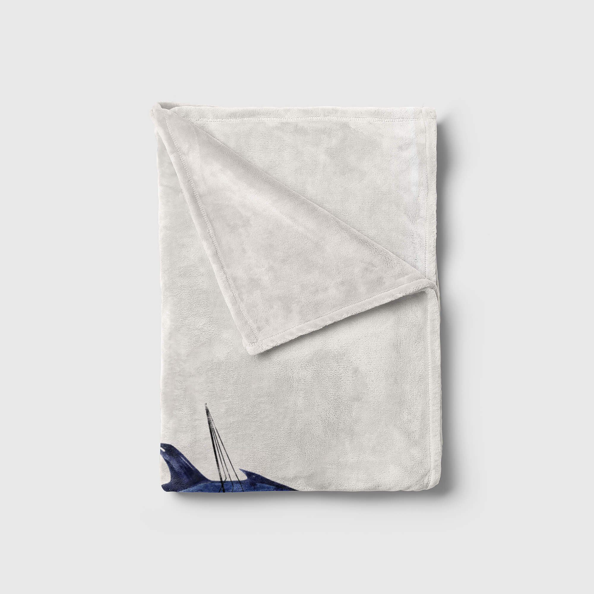 Sinus Art Handtücher Handtuch (1-St), Saunatuch Ozean Kuscheldecke Fisch Baumwolle-Polyester-Mix Kunstvoll Blumen Strandhandtuch Handtuch Motiv