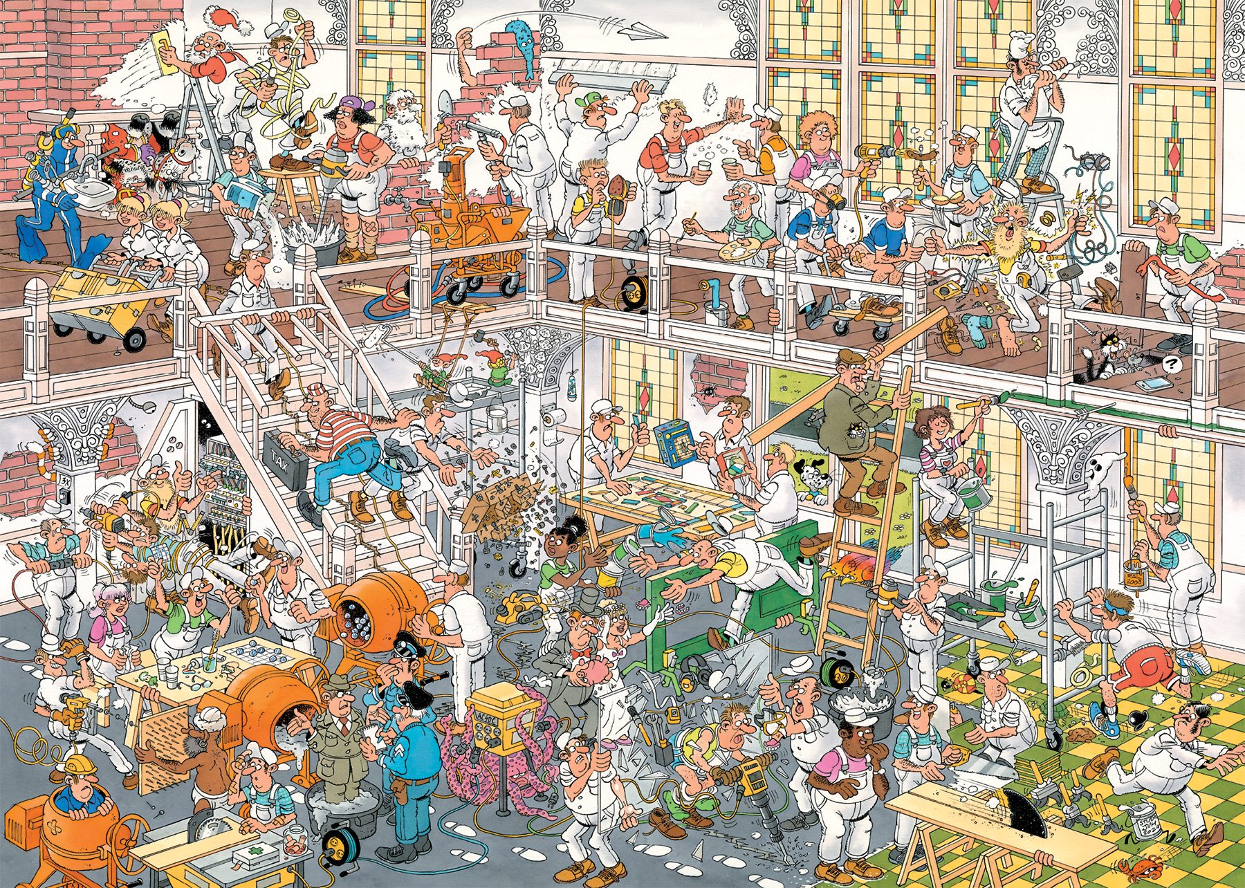 Jan van Haasteren Puzzle Jan van Haasteren - Das Renovierungsprojekt & Der Baumarkt, 1000 Puzzleteile, Made in Europa