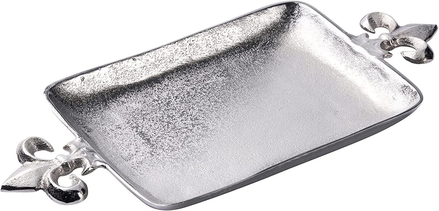 MichaelNoll Dekotablett Tablett Lilie Aluminium Serviertablett Metall - 48 cm, 60 cm / 72 cm