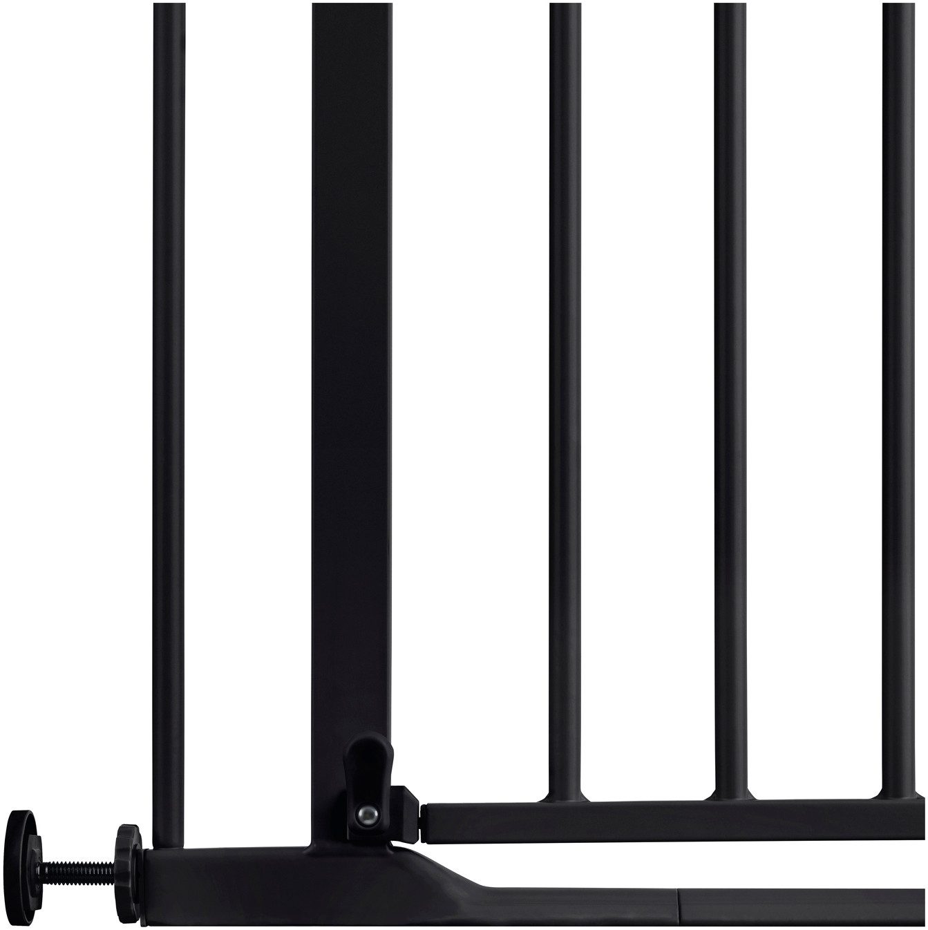 Hauck Türschutzgitter Clear Step 2, Black, auch als Treppenschutzgitter verwendbar; 75-80 cm, flacher Durchgang