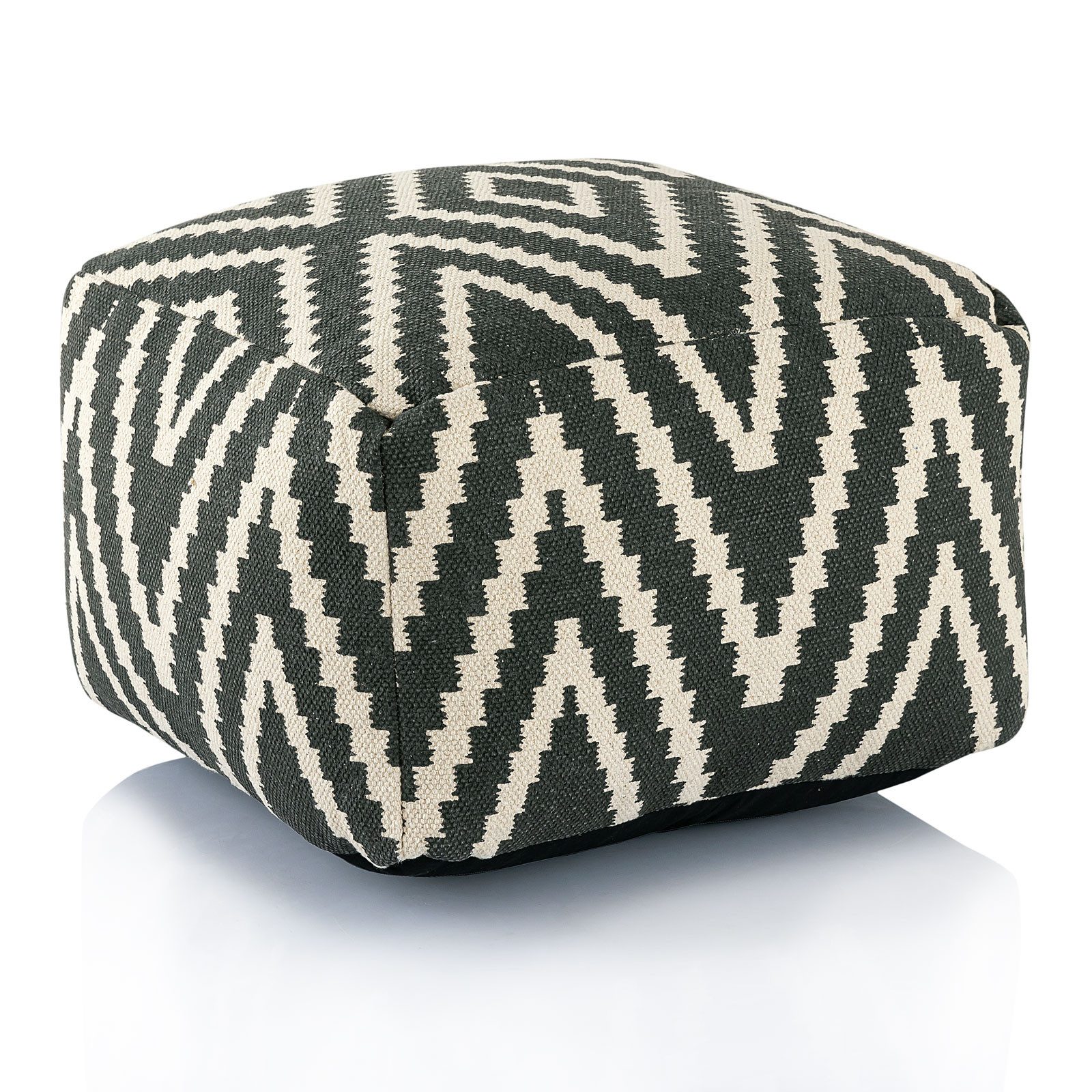Amagohome Bodenkissen Kelim Sitzwürfel 50x50 H35cm Pouf Fußhocker Sitzhocker Bodenkissen Fuß