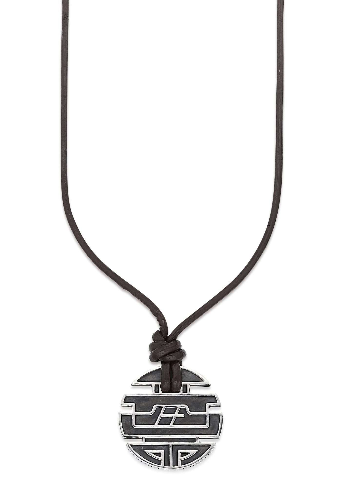 HECHTER PARIS Kette mit Anhänger Schmuck Geschenk Silber 925 Halsschmuck Halskette Lederbandkette