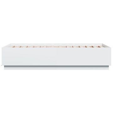 vidaXL Bett Bettgestell mit LED Weiß 90x190 cm Holzwerkstoff