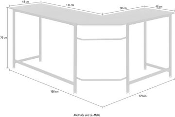 MCA furniture Schreibtisch Maletto, Eckschreibtisch, Belastbar bis 40 kg
