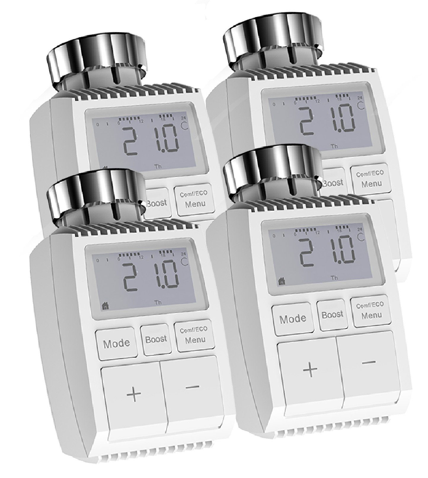 Hyrican Heizkörperthermostat programmierbar, mit Tag/Woche/Wochenend-Planer, Frostschutz, Nachtabsenkung