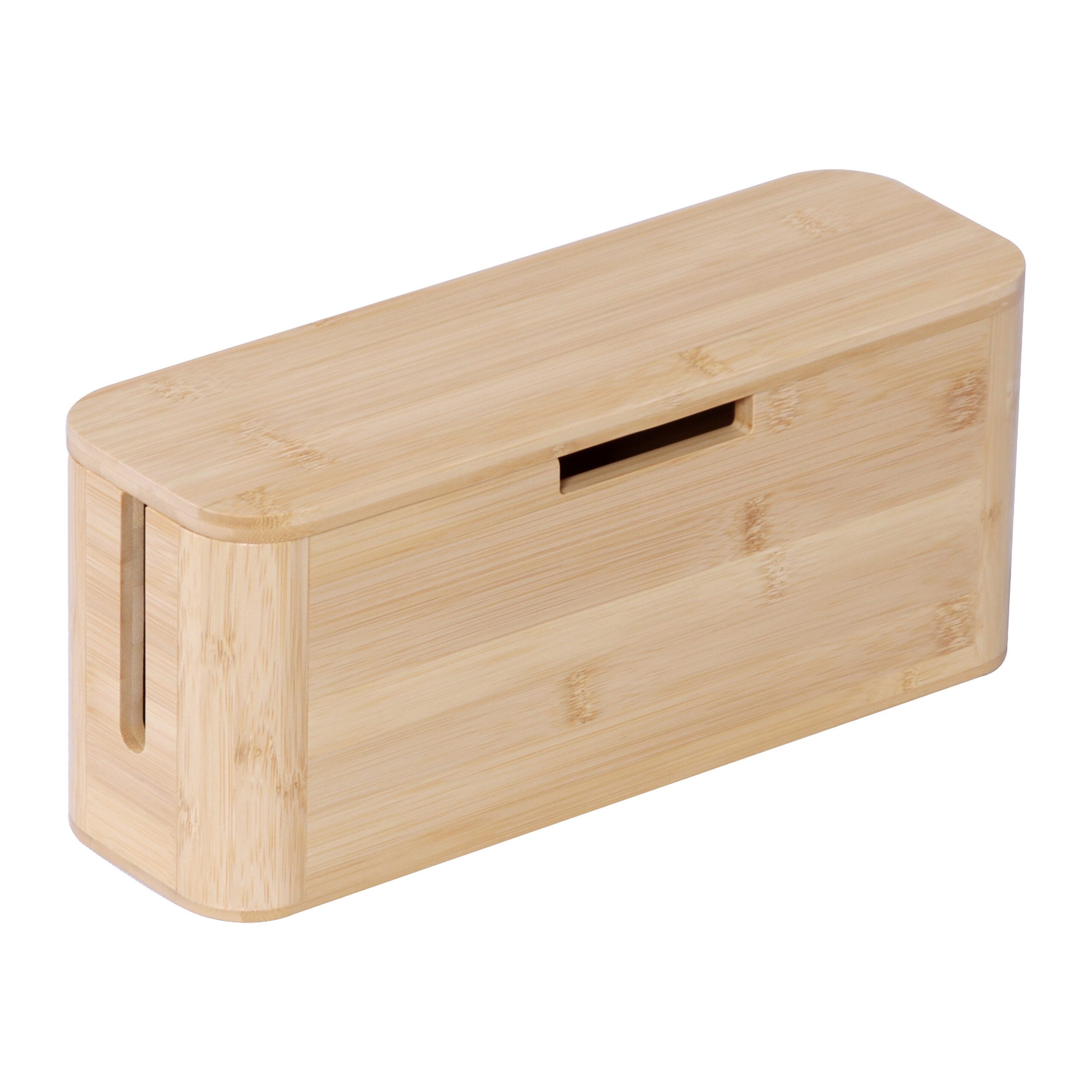 relaxdays Kabelbox aus Bambus, (7-tlg), natur