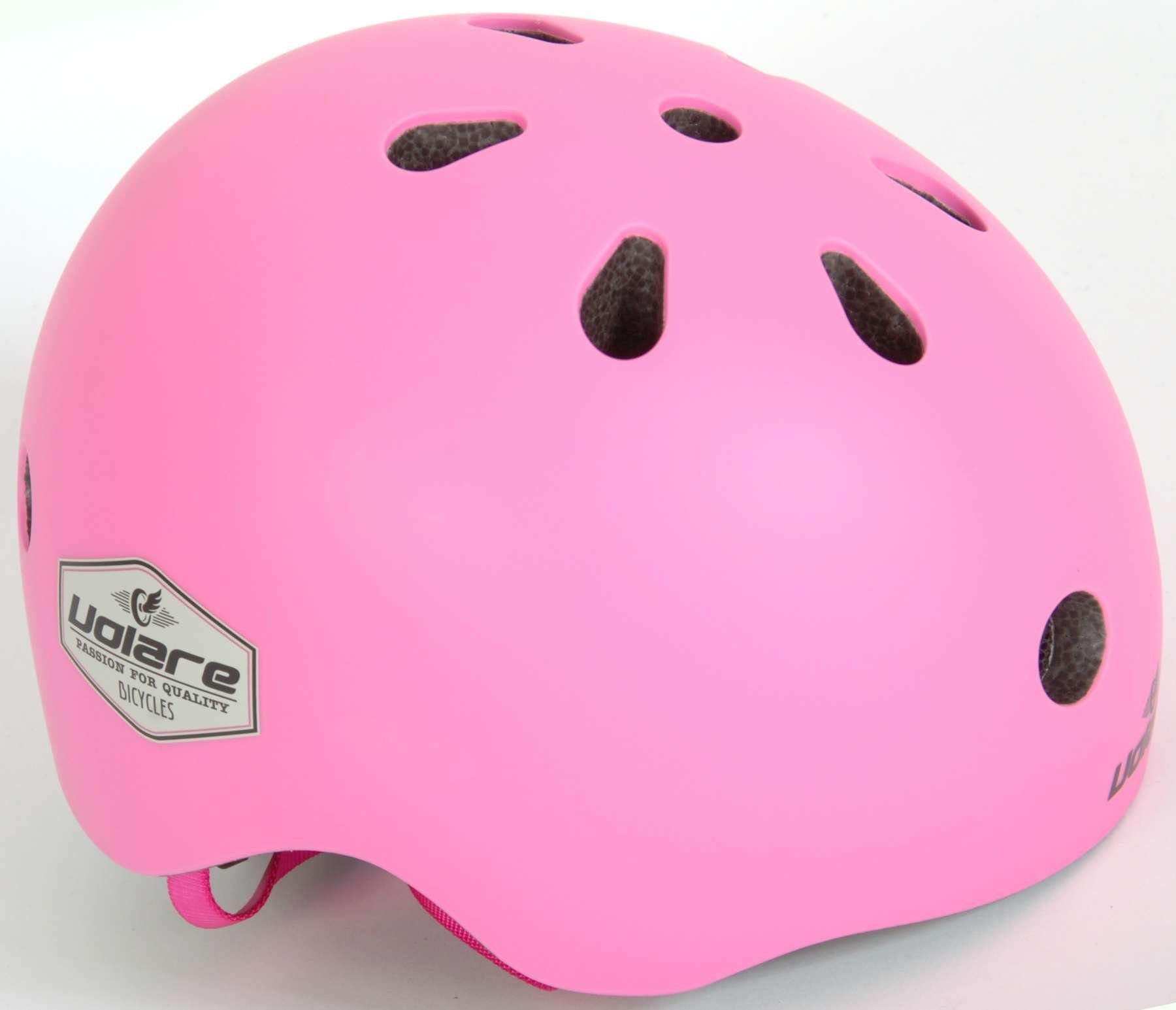 Volare Kinderfahrradhelm Rosa - 45-51 cm - Alter: 3 - 12 Jahre - Kinnriemen - Kinderhelm