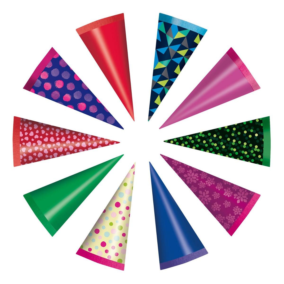 Herlitz Schultüte 10x Herlitz Deko Schultüte / Zuckertüte / Länge: 15cm / rund