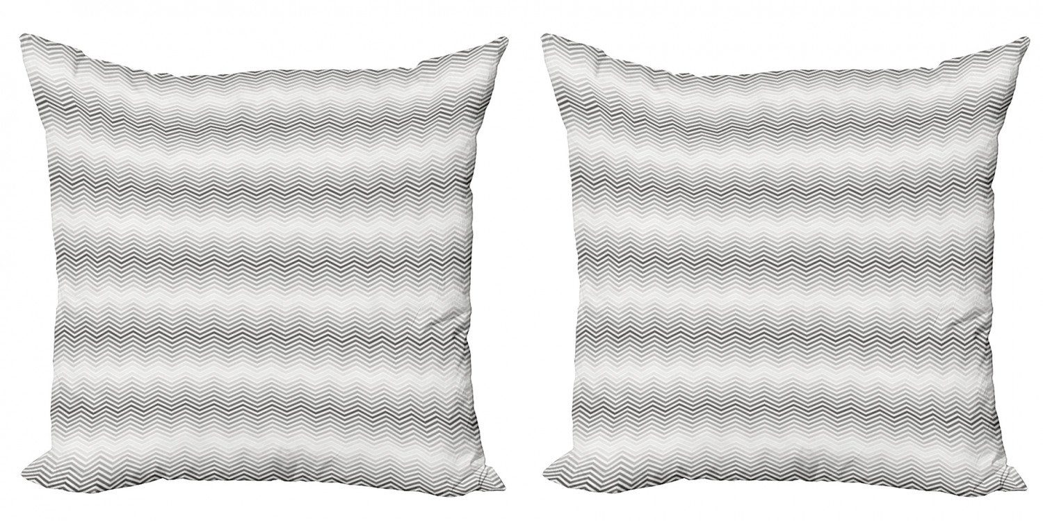 Chevron Geometric Abakuhaus (2 grau Digitaldruck, Kissenbezüge Modern Doppelseitiger symmetrische Accent Stück),