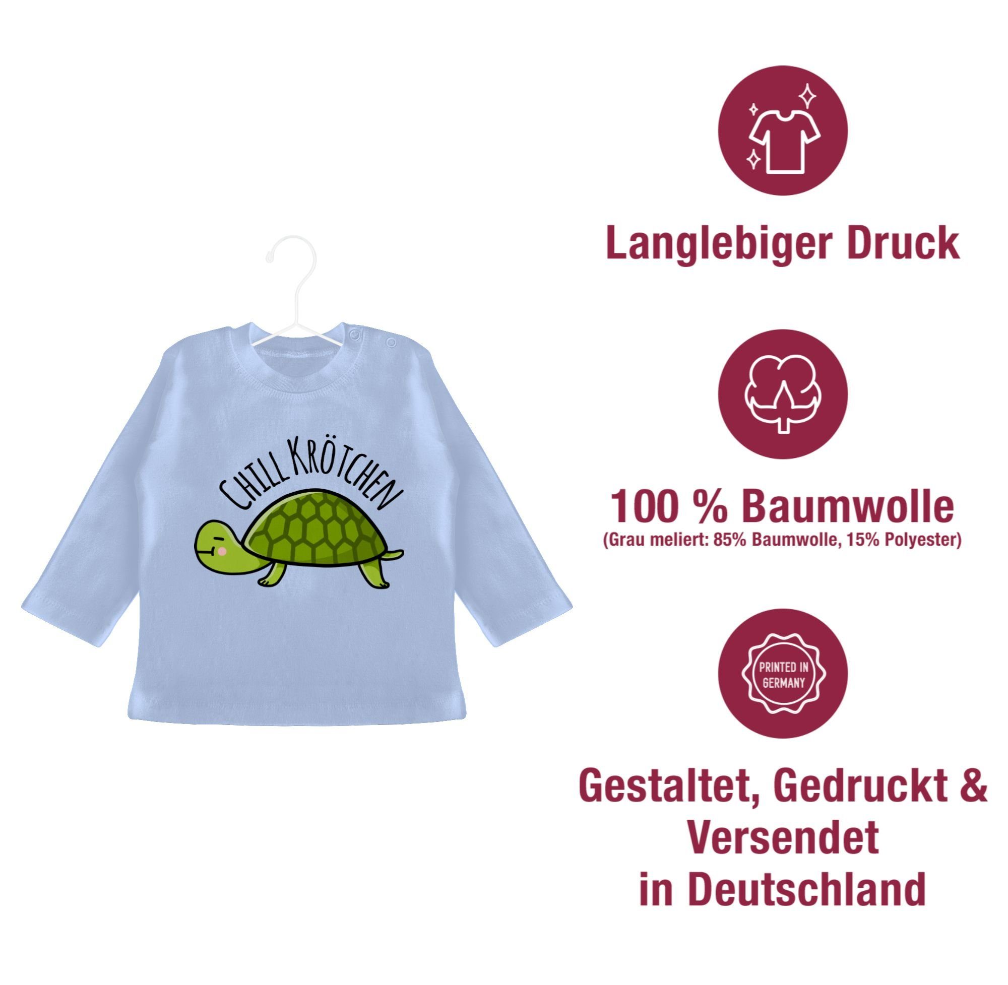 Shirtracer T-Shirt Chill Animal 1 Print Schildkröte Baby Tiermotiv Babyblau Krötchen