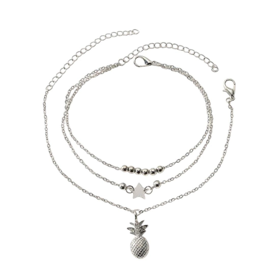 KARMA Fußkette mit Anhänger Fußkettchen Ananas günstig online kaufen