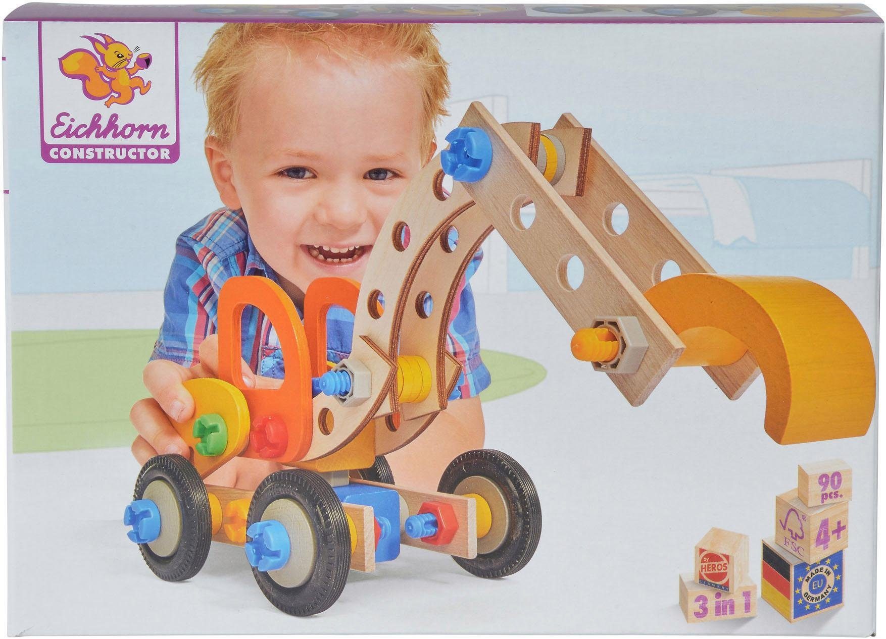Eichhorn Constructor Bagger, 90tlg. Konstruktionsspielsteine, (90 St), Made in Germany