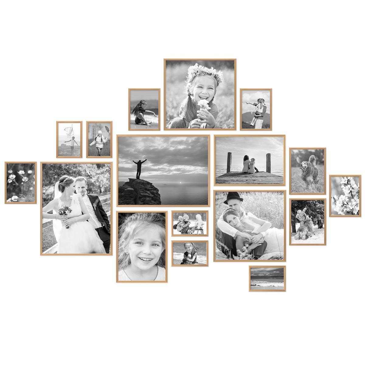 PHOTOLINI Bilderrahmen 17er Set Aluminium Modern günstig online kaufen