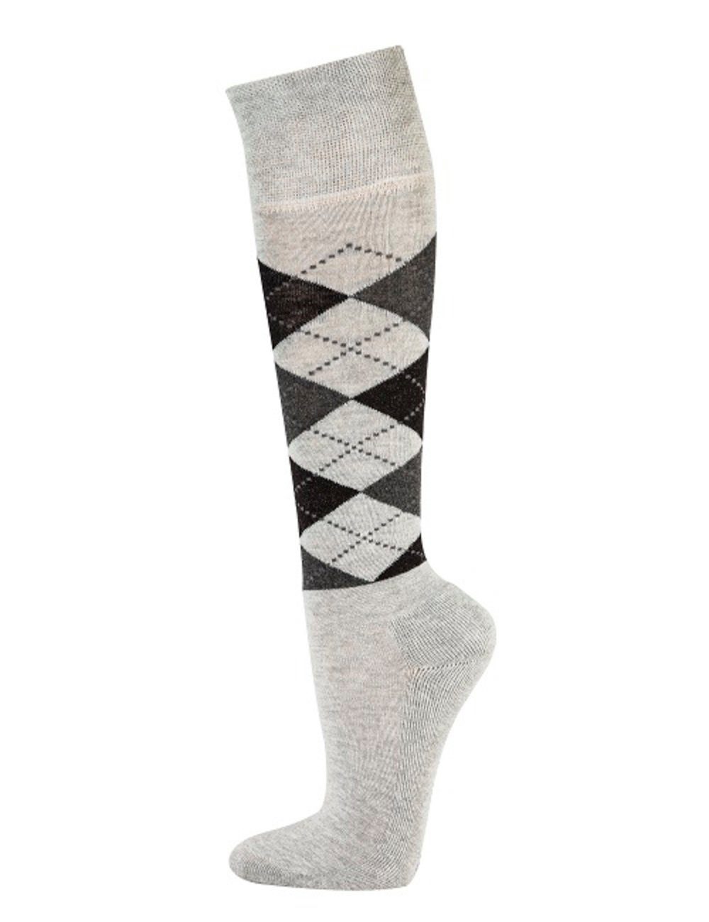 TippTexx 24 Гольфи 2 Paar Reitstrümpfe mit Polstersohle, Karo-Muster, für Damen & Herren