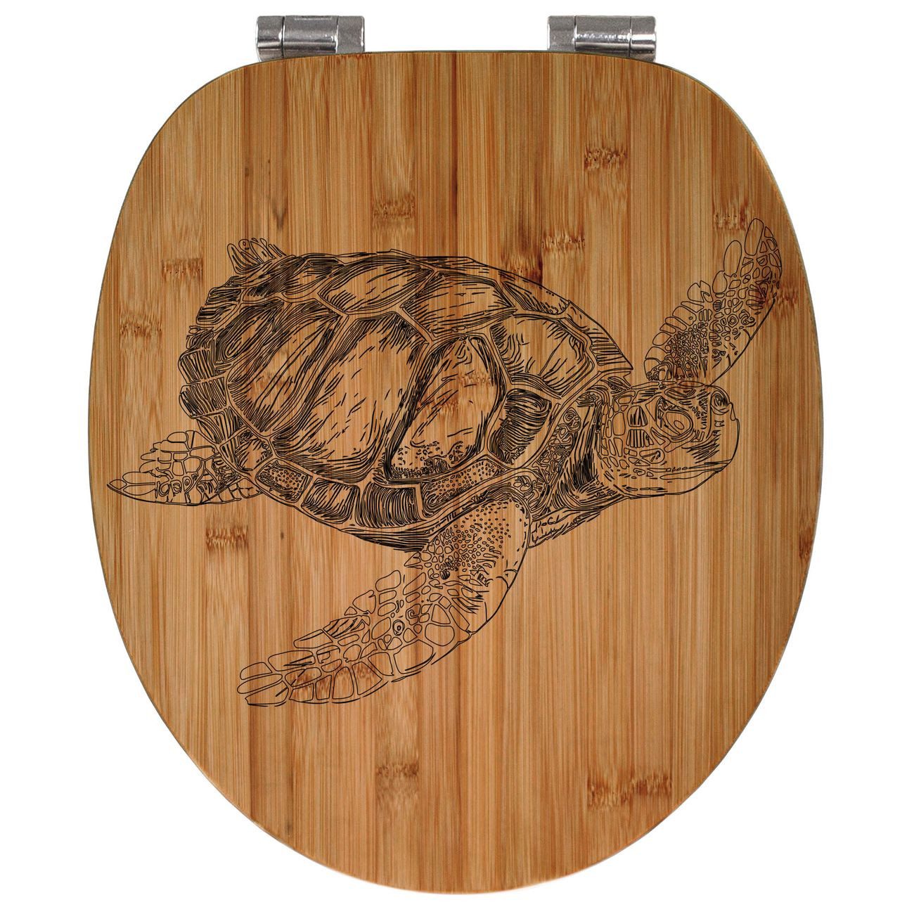 banjado WC-Sitz Bambus mit Gravur Schildkröte günstig online kaufen