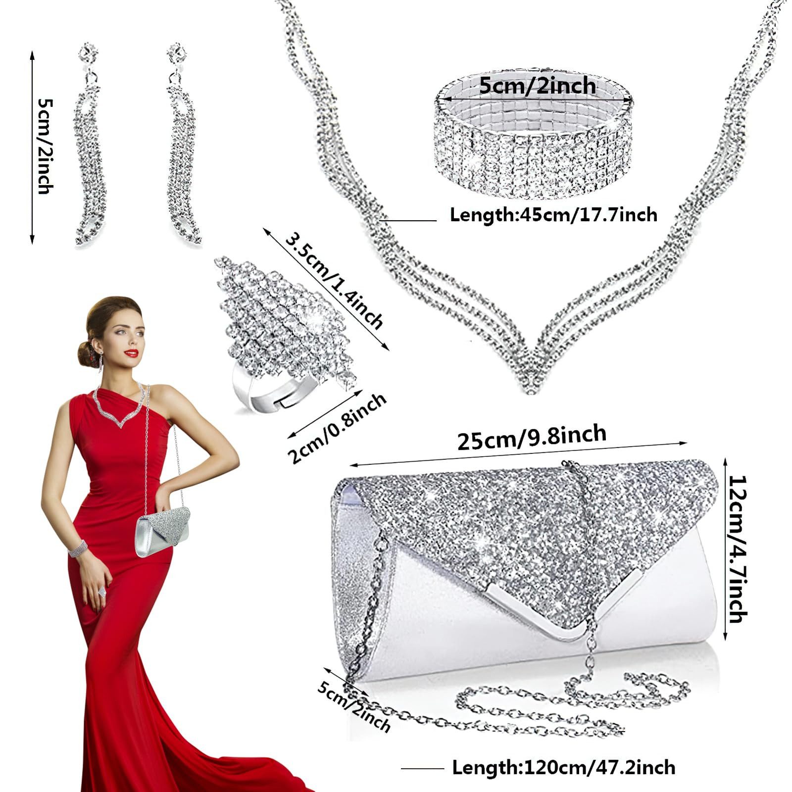 Bextsrack Schmuckset Frauen Abendtasche Schmuckset, Hochzeitsfeier Schmucks günstig online kaufen