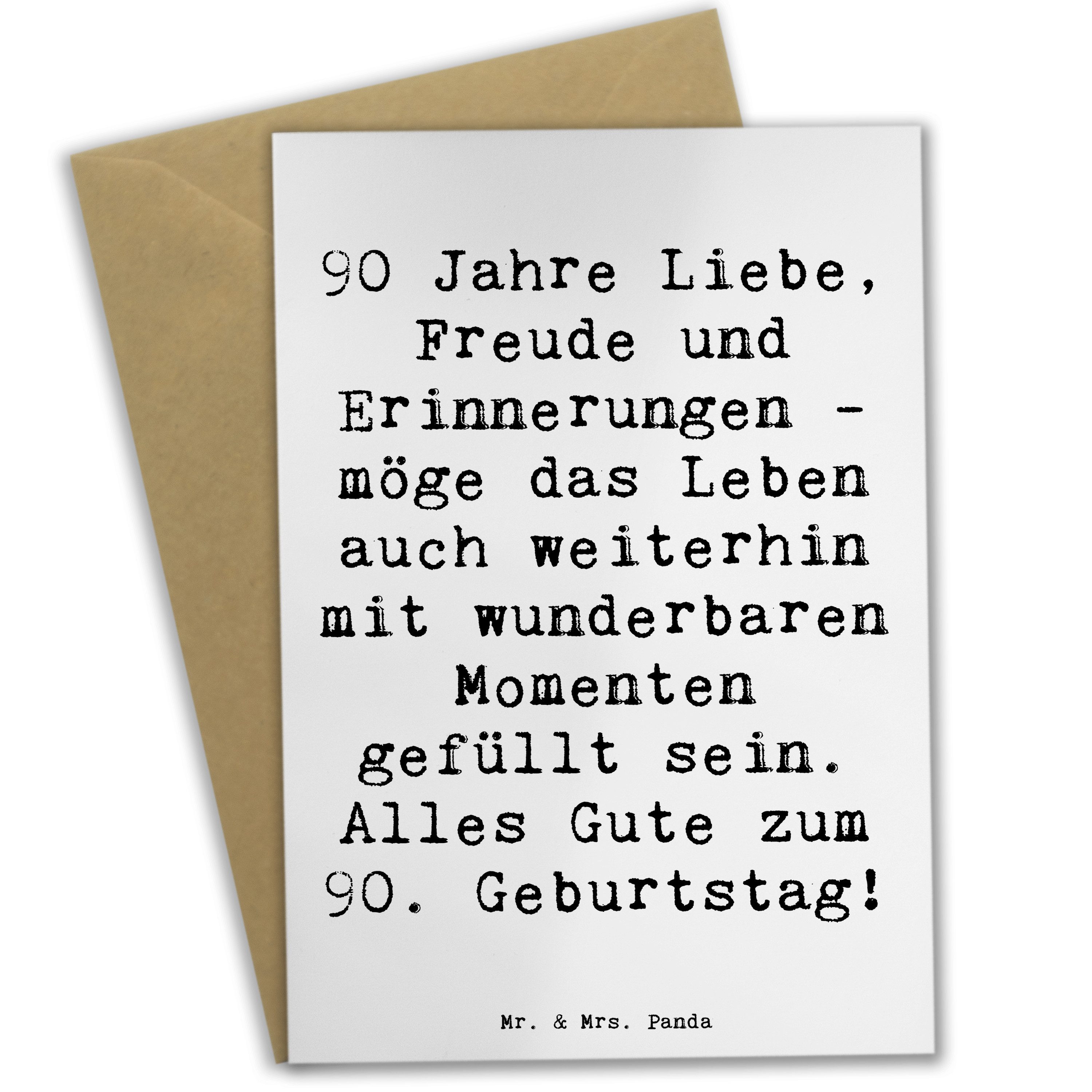 Mr. & Mrs. Panda Grußkarte Spruch 90. Geburtstag Meeresbrise