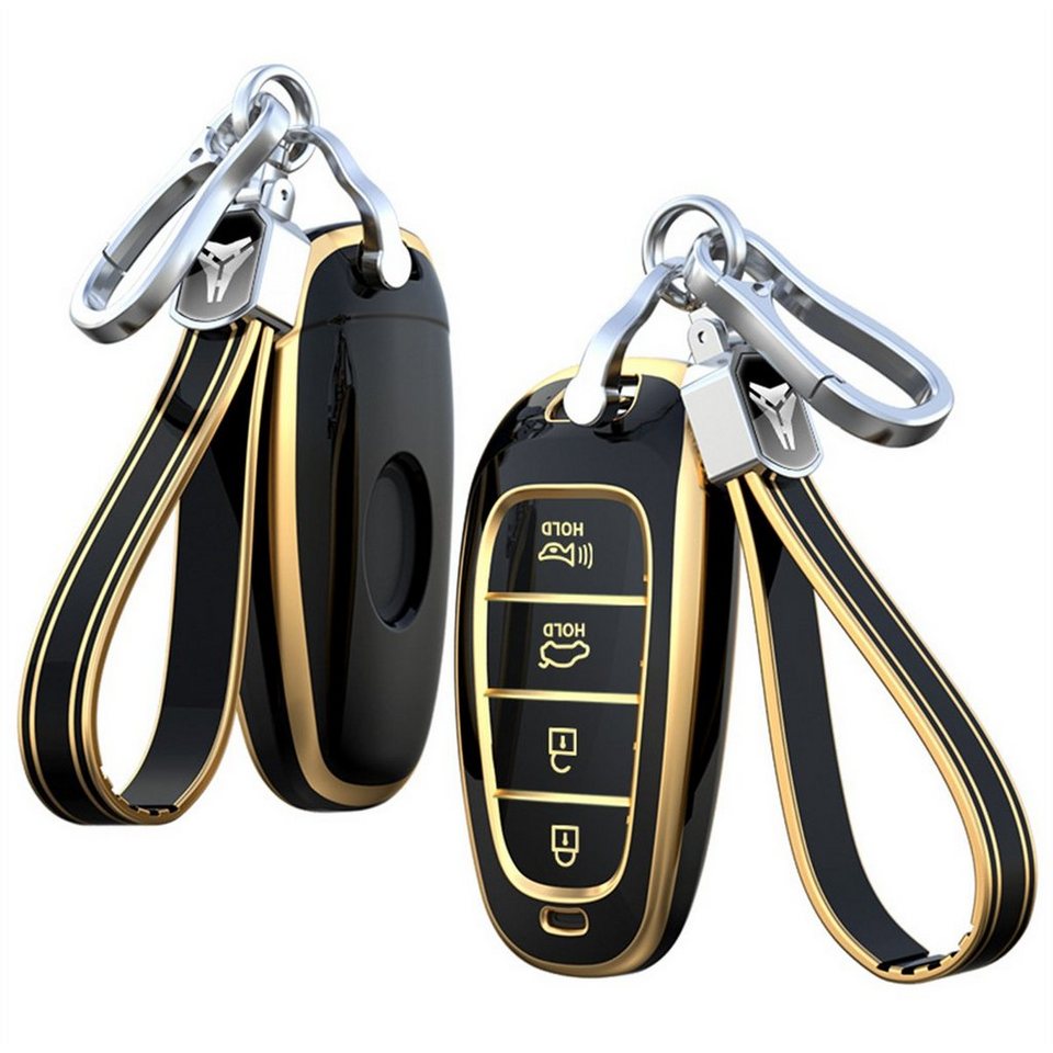 TUABUR Schlüsselkasten Sonata Autoschlüsselhülle Hyundai Tucson L  Schlüsselhülle (2er-Pack), Mehrfarbiges TPU-Schlüsseletui mit goldenem  Rand, Weiches Mikrofaserleder - Schützt vor Stürzen, Stößen und Kratzern,  langlebig.