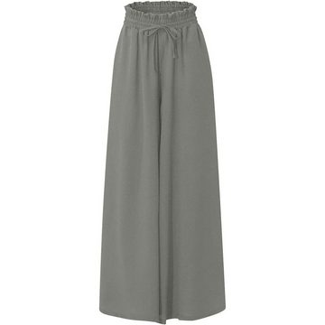 ZWY Bundfaltenhose Hosen Damen Sommerhose mit hoher Taille und elastischem, weitem Bein