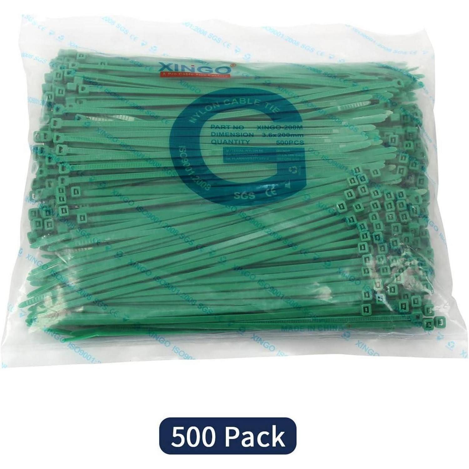 LuxusKollektion Kabelbinder Kabelbinder 500 Stück 18,2 kg Zugfestigkeit UV 200mm x 3.6mm Grün