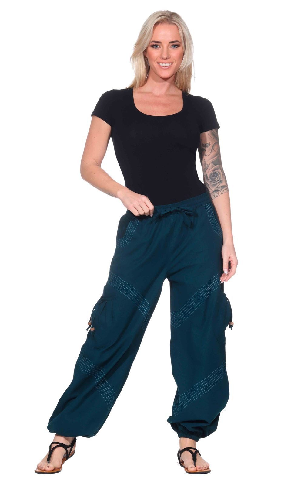 KUNST UND MAGIE Haremshose Kunst und Magie Unisex Goa Pluderhose in klassischen Farben