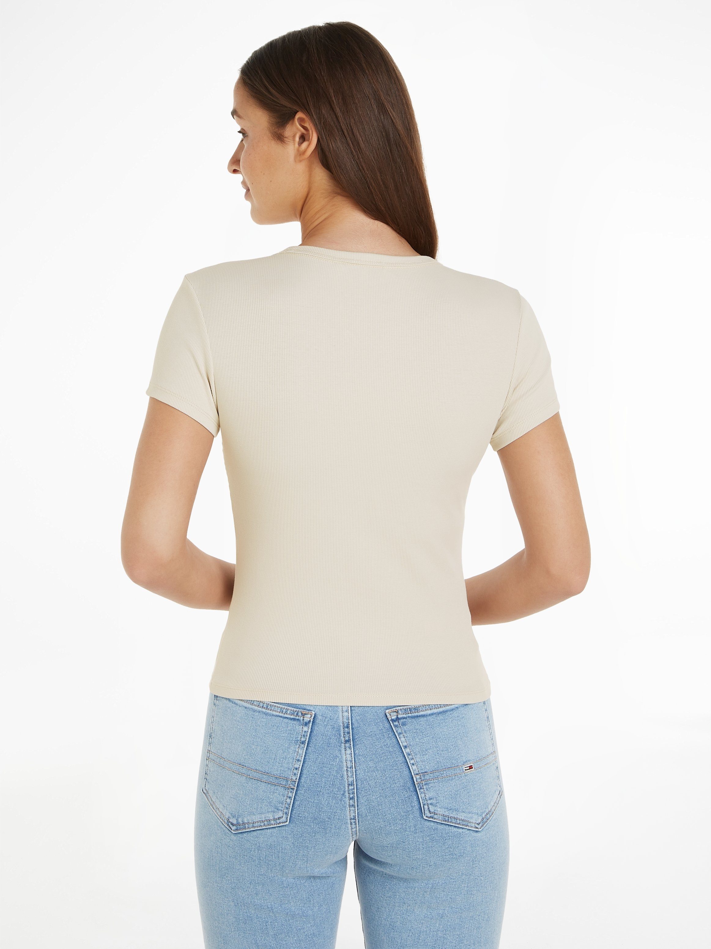 Tommy Jeans Curve T-Shirt TJW SLIM ESSENTIAL RIB SS EXT Große Größen