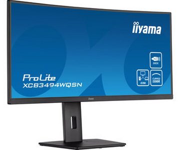 Iiyama TFT XCB3494WQSN 86.4cm black 34/3440x1440/DP/HDMI/KVM/curved/höv TFT-Monitor (3440 x 1440 px, UltraWide Quad HD, 0,4 ms Reaktionszeit, 120 Hz, VA, Curved, Adaptive-Sync, Lautsprecher, HDCP, Höhenverstellbar)