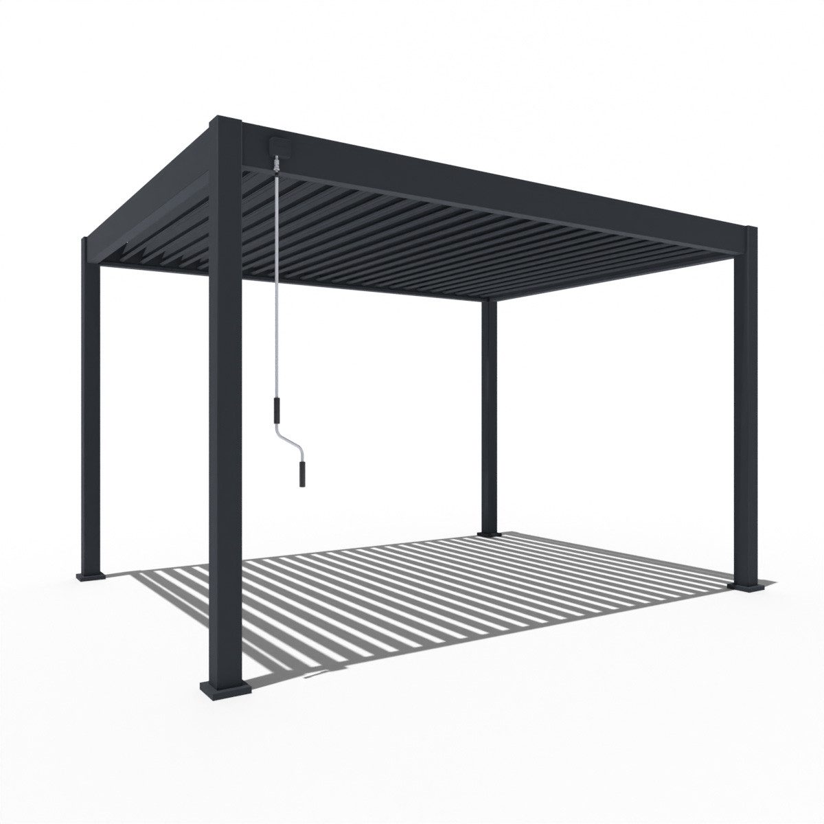 Weide Pergola Deluxe Voll-Alu Pavillon 3 x 4 M anthrazit Pergola