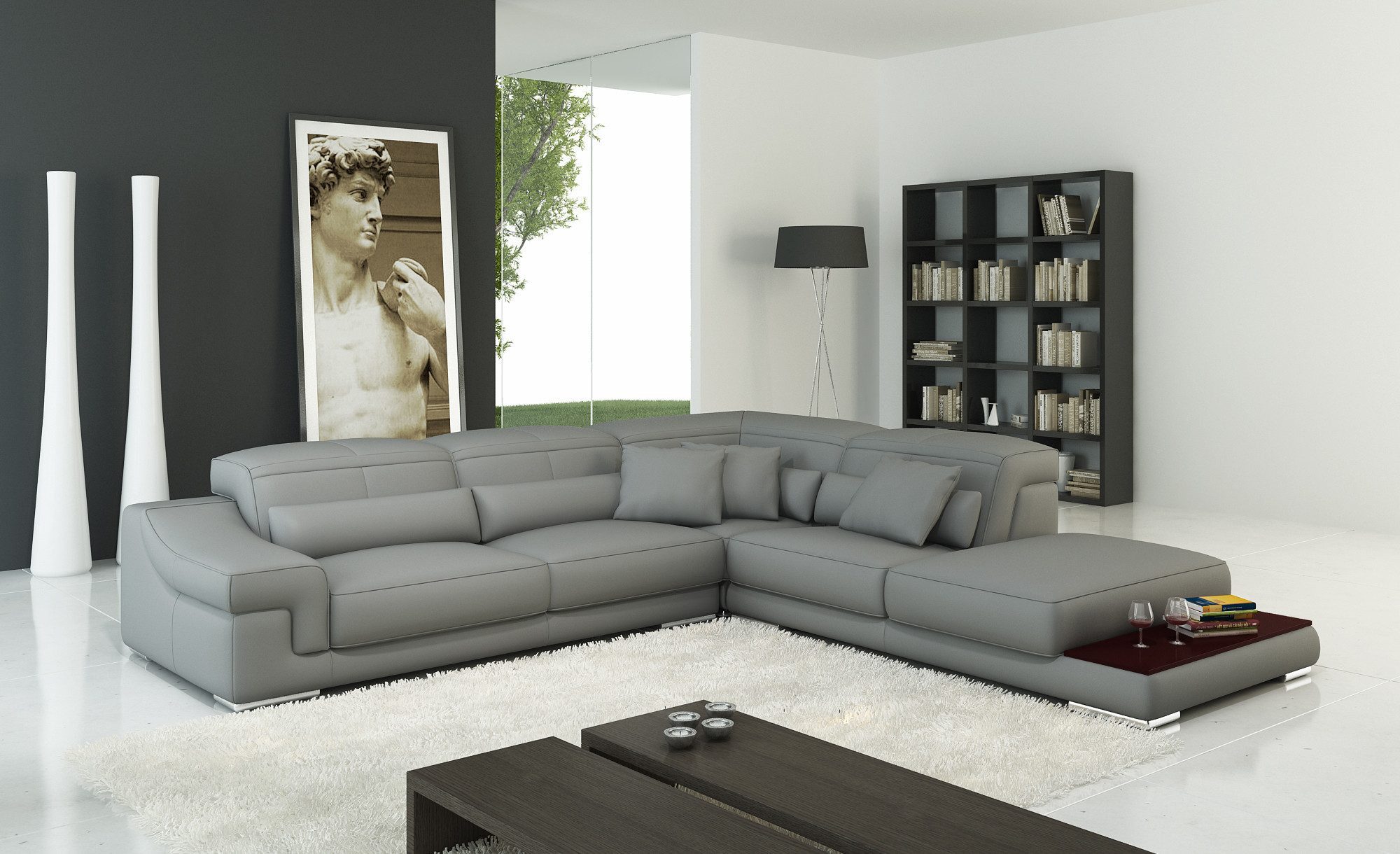 Xlmoebel Ecksofa Mit Relaxfunktion: neue Ledercouch – modernes Ecksofa-Design, Hergestellt in Europa