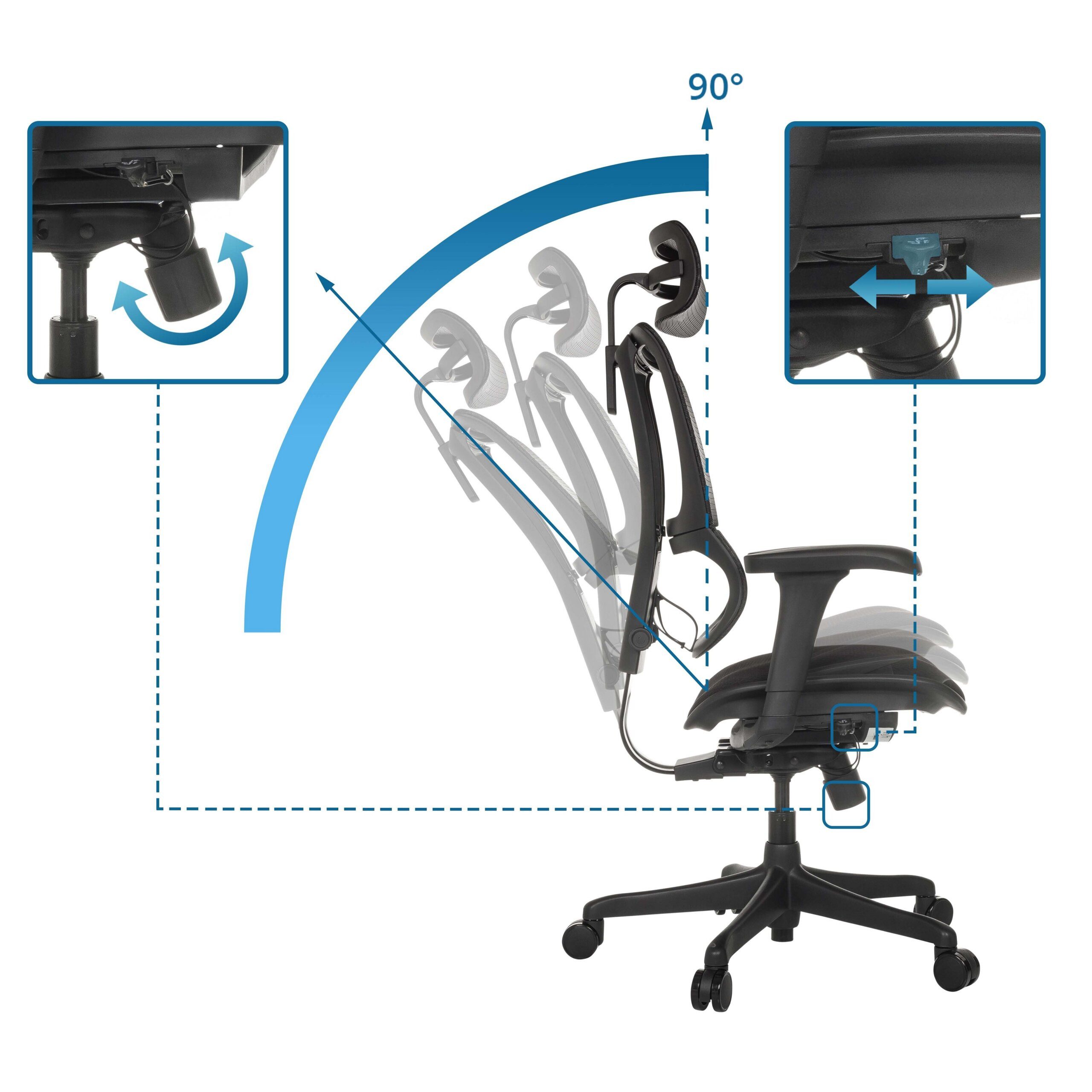 hjh OFFICE Drehstuhl Luxus Chefsessel Ergohuman Slim Eco F Gen2 (1 St), Profi Bürostuhl Schreibtischstuhl ergonomisch