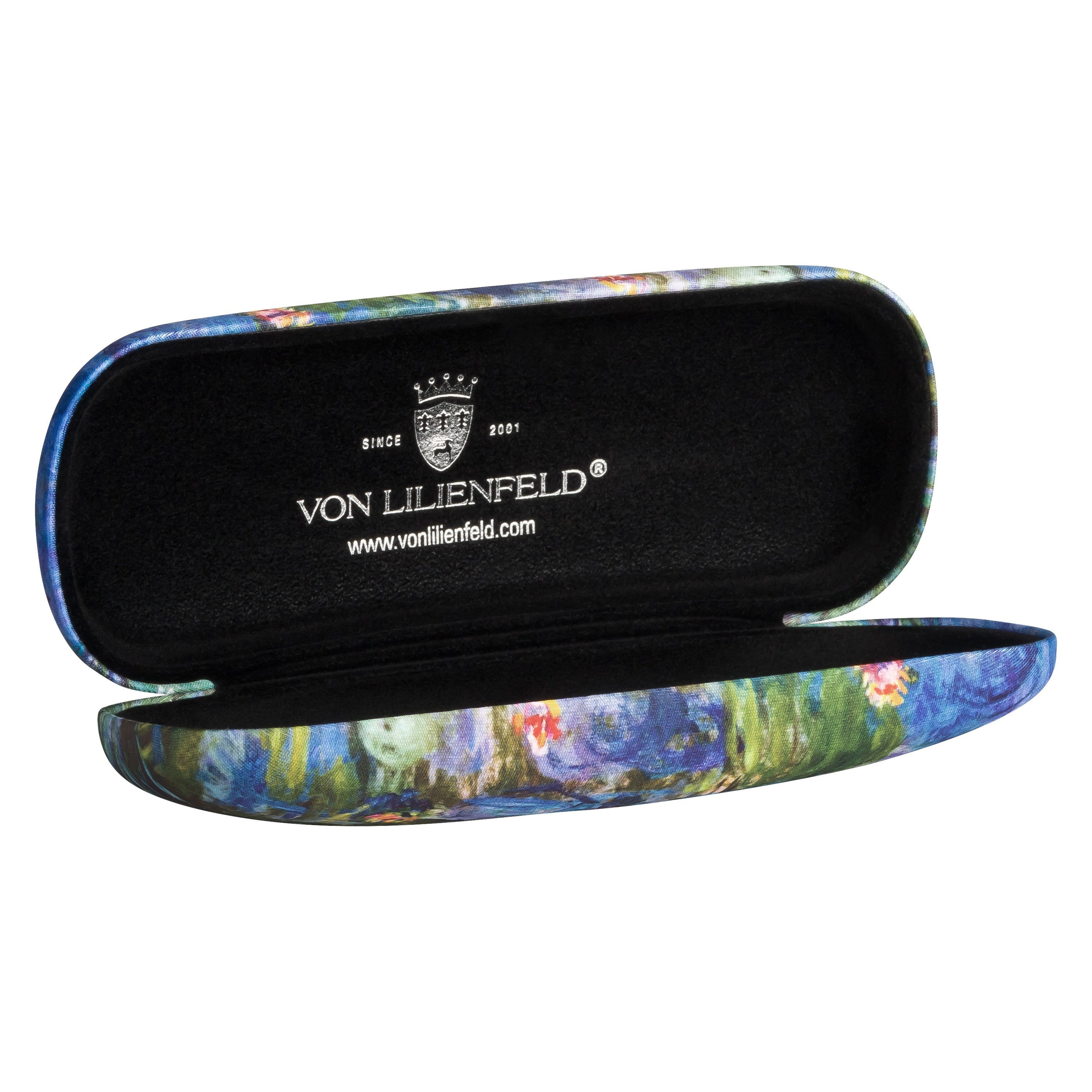 von Lilienfeld Brillenetui Claude Monet: Seerosen Blumen Kunst Motiv Brillenbox, stabiles mit Mikrofaser bezogenes Hardcase