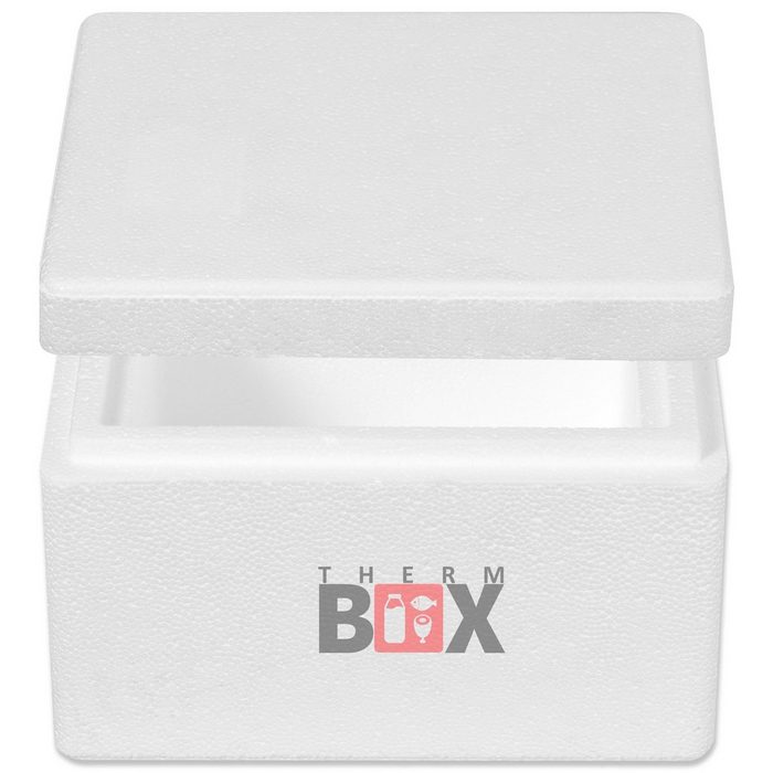 THERM-BOX Thermobehälter Styroporbox 2W Styropor-Verdichtet (0-tlg. Box mit Deckel im Karton) Innen: 18x14x9cm Wand:3 0cm Volumen: 2 4L Isolierbox Thermobox Kühlbox Warmhaltebox Wiederverwendbar