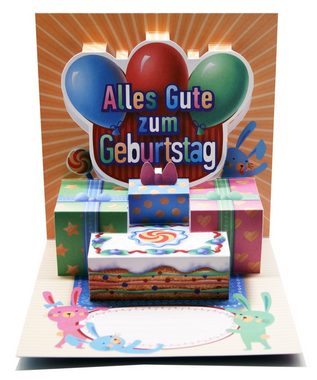 UNIQARD Glückwunschkarte Popup Karte 3D Karte - Außergewöhnliche Grußkarten zum Geburtstag - Geschenkideen, ideal für Gutscheine & Geldgeschenke - Für Kinder & Erwachsene HBK