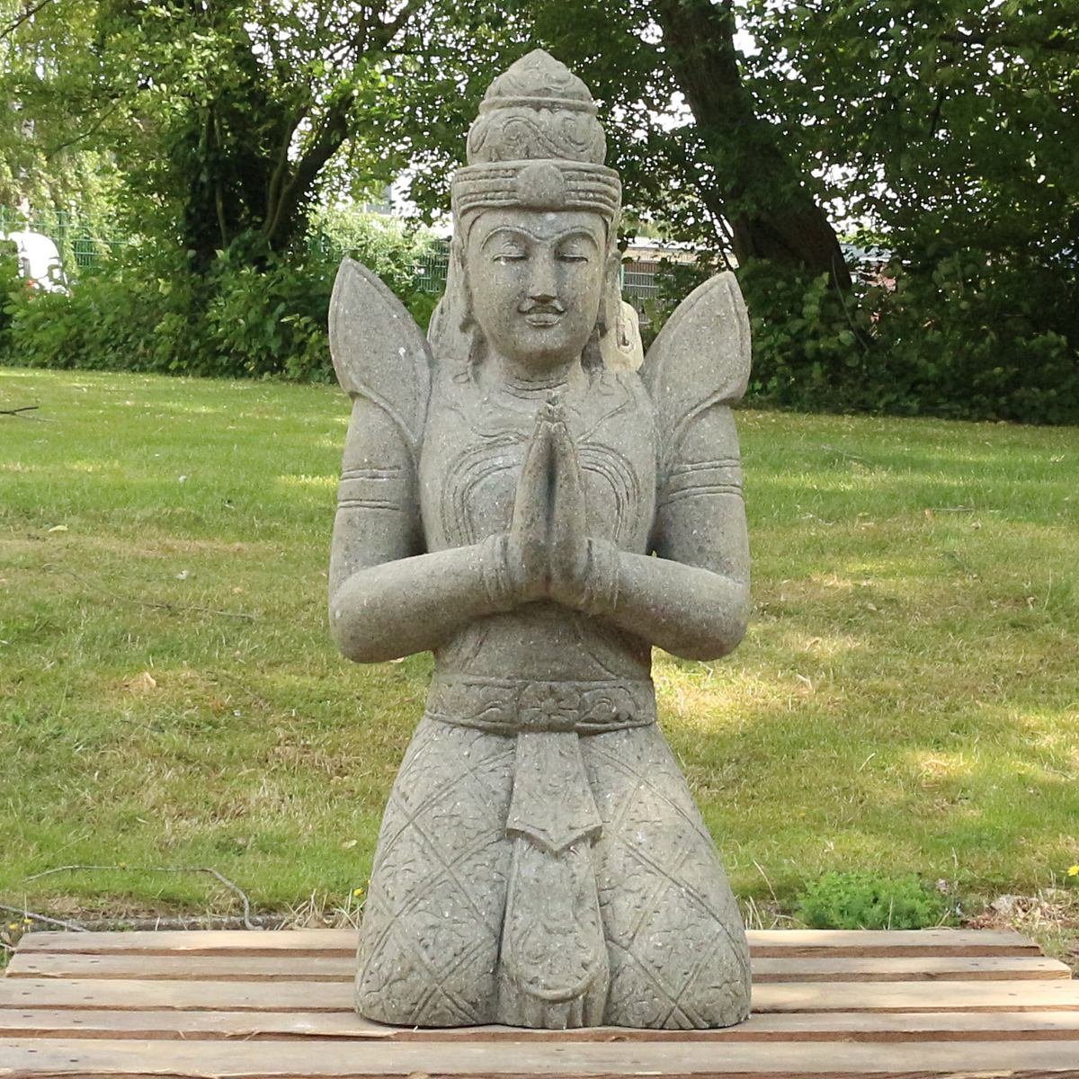 Oriental Galerie Dekofigur Buddha Figur Teppanom sitzend Steinfigur Greenstone Massiv 100 cm (1 St), traditionelle Herstellung in Handarbeit im Ursprungsland