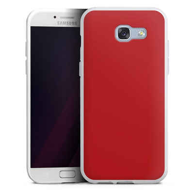 DeinDesign Handyhülle Rot einfarbig Farbe Karminrot, Samsung Galaxy A5 Duos (2017) Silikon Hülle Bumper Case