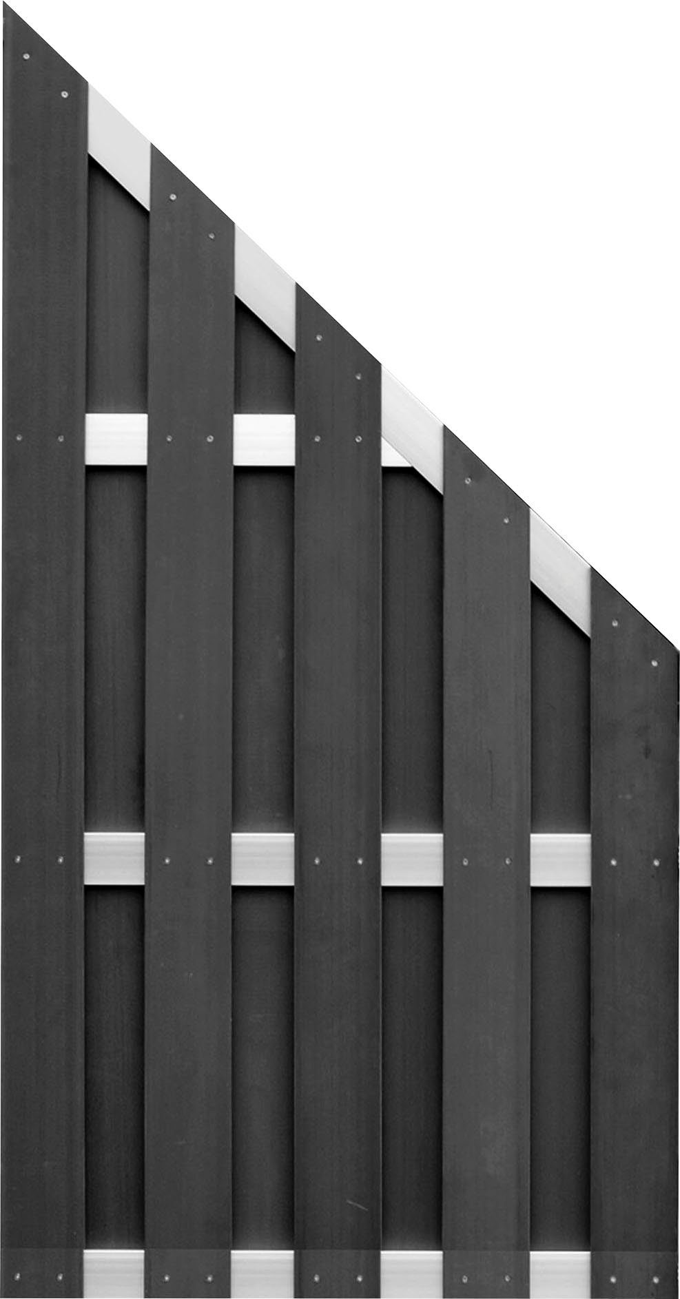 Tetzner & Jentzsch Sichtschutzelement EL PASO WPC, 5,74 m Gesamtlänge, 190 cm Höhe, inkl. Pfosten und Befestigung